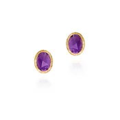 Amethyst Stud Earrings in 18 Karat Gold Vermeil