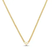 Chevron Rope Chain Necklace Hollow 10K Yellow Gold 22"