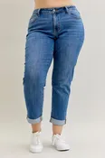Judy Blue Boyfriend Classic Cuffed Denim - Curvy