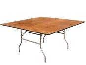 60” x 60” Wood Squared Tables — El Fieston Party Rentals