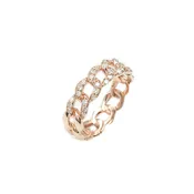 14K Rose Gold Diamond Cuban Link Ring