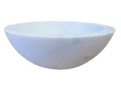 14" Round Stone Vessel Sink - Marble or Travertine for Compact Spaces