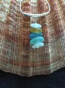 Five Pieces of Special Sea Glass on Sterling Silver Bar
