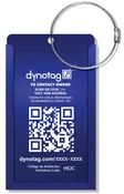 Dynotag Aluminum Convertible Luggage Tag with Steel Loop - Sapphire Blue