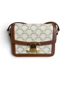 Celine Calfskin Triomphe Canvas Teen Triomphe Bag White