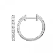 14k White Gold Diamond Huggie Earring