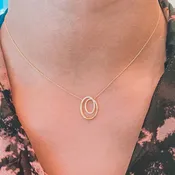 14K Pavé Ovals Necklace