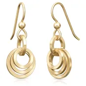 As Seen In The Lifetime Movie "Picture Perfect Holiday" - Concentric Circle Dangle Earrings in 14K Yellow Gold Fill