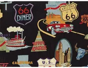Alexander Henry Fabrics Route 66 Black 1585/CRR