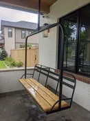 4-Person Black Powder Coated Ski Chairlift Replica Bench or Swing