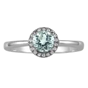 10 Karat White Aqua Ring