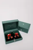 Codis Maya Gold Crimson Enamel Elephant Stud Set