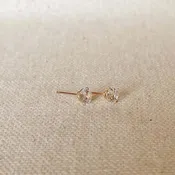 14k Solid Gold Round 5mm Cubic Zirconia Stud Earrings