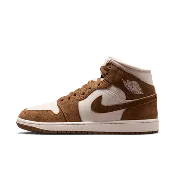 Air Jordan "1 Mid" Womens - Lt British Tan / Chalk