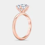 Round Diamond Tulip Solitaire Rose Gold Engagement Ring