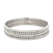 15 CTW Brilliant Diamond 14 Karat White Gold Eternity Bangle Bracelets Set of 5