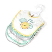 5 Pack Soft Cotton Poly Embroidered Baby Bibs