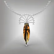 Imperial Topaz and Diamond Pendant