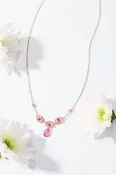 Pinks beaded oval necklace #5557-G Rose — Michelle Pressler Jewelry