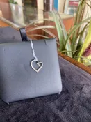 Diamond Heart White Gold Pendant Charm