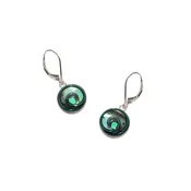 10mm Green Abalone Earrings