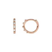 Diamond Baguette 14K Gold Huggie Hoops