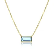 aquamarine east-west layering choker, emerald cut,<br>in 18k yellow gold, <br>18 inch (adjustable), <br>2.32ct