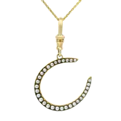 1870 Collection 14K Yellow Gold Seed Pearl Horseshoe Pendant