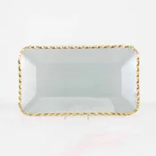 16.5x9.5 Cordova Rectangle Serving Tray - Clear/Gold