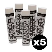 Small Pile of FIVE Chicken Poop® ORIGINAL, All Natural Lip Balms