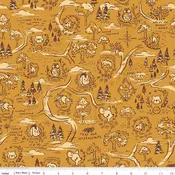 100 AKER WOODS: 100 Aker Woods Map-Gold (1/4 Yard)