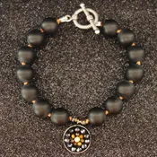 Black is the New Black onyx and tiger eye mosaic bracelet