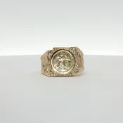 14K Yellow Gold Coin Ring