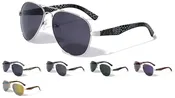 Aviator Sunglasses with Snake Skin Pattern