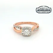 14KR 0.69CTW ROUND DIAMOND HALO ENGAGEMENT RING SI2-I1/H-I 3.6G