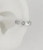 Conch Piercing Channel Set Silver Earring ECZCHAN5RHSP