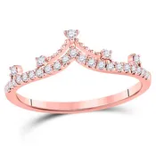 10K Rose Gold 1/5 Carat TW Diamond Stackable Band