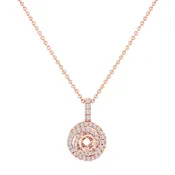 14KT rose gold semi-mount pendant with 0.44ctw round diamond...