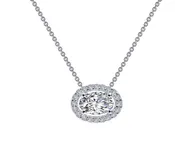 0.63 CTW Oval Halo Necklace by Lafonn