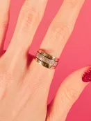 14k Gold Crescent And Diamond Ring