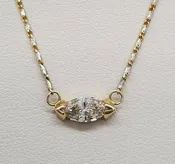 14k Two Tone Marquise Diamond Pendant