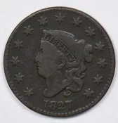 1827 Coronet Head Large Cent Large Cent U0717