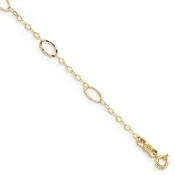 14k Oval Design Diamond-cut 7.25 inch Bracelet