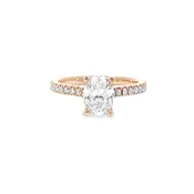 14K Rosé Gold Oval 0.30ctw Diamond Engagement Ring