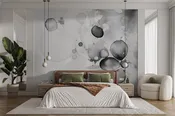Wall mural Abstract black and white design elements