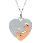 .01ctw Diamond Mother & Child Heart Pendant