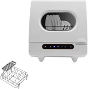 1200W Portable Countertop Dishwasher, 5 Washing Programs Portable Dishwasher With 5-Liter Built-in Water Tank, Compact Dish Washing with Programs Display for Small-Sized Houses, Dorms