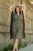 Ajrakh Print Green Kaftan