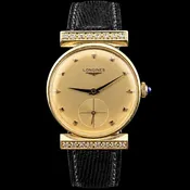 Longines Manual Wind Diamond Lugs 29mm 14 Karat White Gold Circa 1940's — LOVEJOY ANTIQUES
