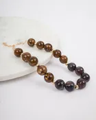 2 Color Big Ball Necklace - Brown and Grey